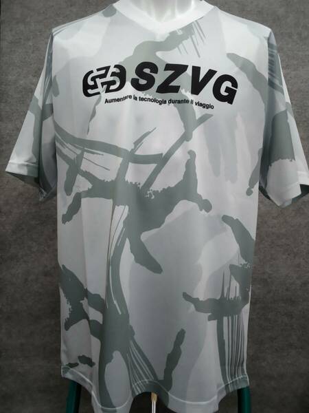 スパッツィオ SPAZIO サッカーウェア フットサルウェア カモプラクティスシャツ 半袖シャツ VG-0067-45-O グレー Oサイズ