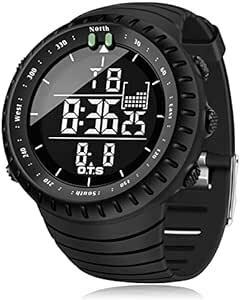 PALADA メンズ腕時計 スポーツデジタル 電子クォーツムーブメント 防水ミリタリービジネス カジュアル LEDバックライト 