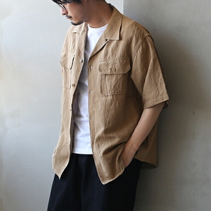 新品 大人気!KAPTAIN SUNSHINE/キャプテン サンシャイン オープンカラー半袖シャツ KHAKI 36