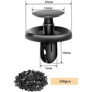 YFFSFDC リベット クリップ ファスナー 100個 7mm穴径 リベット 自動車用 トヨタ レクサス対応 バンパー フェンダー クリップ ファスナー