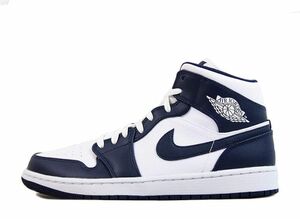 Nike Air Jordan 1 Mid &quot;White Metallic Gold Obsidian&quot; 29cm 554724-174