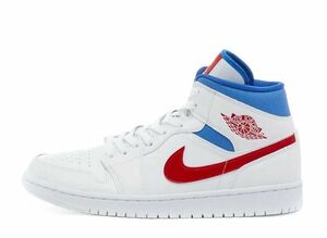 Nike WMNS Air Jordan 1 Mid &quot;White/University Red-Game Royal&quot; 29cm BQ6472-164