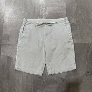 P ☆良品/ 至高の一品 'イタリア製' Loro Piana ロロピアーナ ストライプ/ヒッコリー柄 コットン ハーフ/ショートパンツ size:S ボトムス