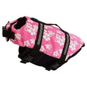 犬用 ライフジャケット [ M ピンク ] ペット 救命胴衣 ベスト式 フローティングベスト 浮き 犬服 お風呂 水浴び プール