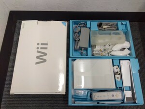 【c587】 Nintendo Wii 任天堂 ウィー 本体セット RVL-001 付属品 白 リモコン アダプター 説明書 外箱 等 ニンテンドー アクセサリー