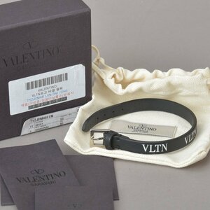 1 jpy new goods VALENTINO Valentino VLTN bracele bangle leather black Monotone man and woman use accessory Valentino Mk.h