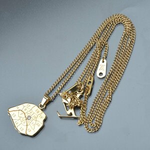 1 jpy beautiful goods Louis Vuitton kolie map LV initial City necklace pendant M68261 Gold 20 district accessory #b.h/d.k