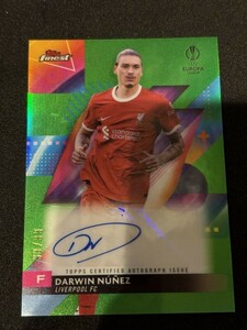 2023-24 Topps Finest Soccer Darwin Nunez Auto Green /99