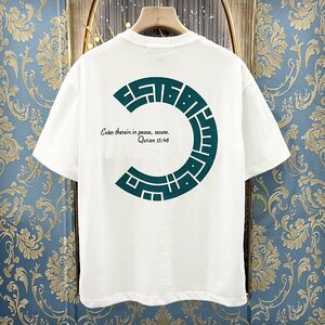 定価2万★christian milada・ミラノ発・半袖Tシャツ★コットン100% 薄手 通気 吸汗速乾 カットソー プルオーバー 夏服 日常 定番 L/48