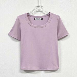 .. Europe made * regular price 2 ten thousand * BVLGARY a departure *RISELIN short sleeves T-shirt ventilation thin slim Fit plain summer knitted short lady's L