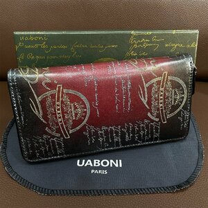  high class regular price 23 ten thousand special order limited goods *UABONI*yuaboni* illusion. pa tea n* round fastener long wallet *EU made *kali graph .- Golden silver hand .