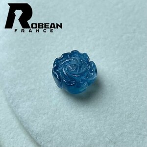 上品 EU製 定価5万円★ROBEAN・ブルーグリーンアクアマリン★パワーストーン 天然石 手彫り牡丹 ギフト 約11.8*6.9mm 1002H073