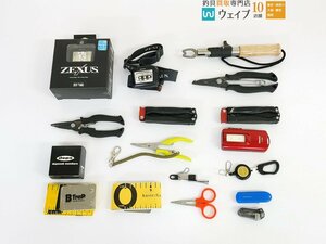 ゼクサス LEDライト ZX-190・シマノ パワープライヤー CT-561P・ダイワ ちびちょっきんII・ハピソン UV蓄光器 YF-970 他 計18点