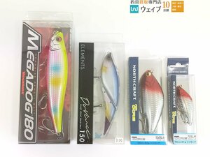 エレメンツ ダヴィンチ 150・メガバス メガドッグ 180・ノースクラフト エア オグル 120SLM 70SLM 計4個未使用品