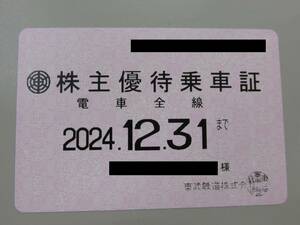 ◆ 最新 東武鉄道 電車全線 株主優待乗車証 2024年12月31日まで 女性名 定期型 /6717SE