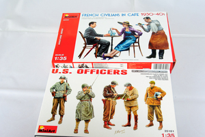 1/35 mini art FRENCH CIVILIANS IN CAFE 1930-40s. Junk rice .(U.S OFFICERS). freebie attaching 