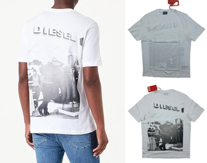 新品■定価11000円■DIESEL■ディーゼル■バックプリント半袖Tシャツ■ホワイト■クルーネックTシャツ■XLサイズ