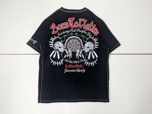 4．クールドライブストライカー Tシャツ ネイティブスカル COOL DRIVE STRIKER メンズL 半袖tee 423101 黒 x604