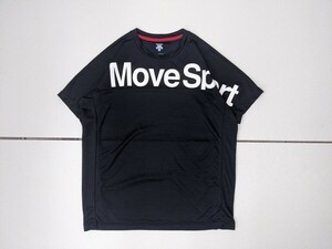 12．デサント Descente MOVE SPORTS DMMPJA56 速乾 半袖Tシャツ メンズL 黒白 トレーニングウェア x602