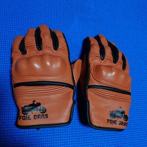 [ used ]Kaedear(ka Eddie a) for motorcycle glove original leather L size go-tos gold Brown foie gras san ..