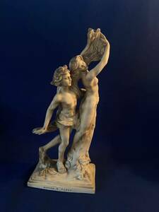 アポロとダフネ像　置物 大理石　風　イタリア製　A.SANTINI APOLLO E DAFNE ベルニーニ　女神彫刻像　インテリア オブジェ 不用品　格安　