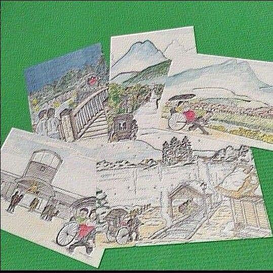 由布院の雰囲気が満載 優しさが伝わる絵葉書5枚組