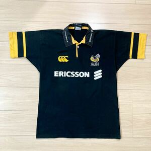 Canterbury Of Newzealand カンタベリー LONDON WASPS イングランド ラガーシャツ ラガージャージ 半袖シャツ Mサイズ 黒 黄色 ラグビー