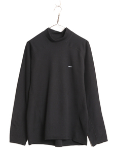 08年製 USA製 パタゴニア モックネック キャプリーン 長袖 Tシャツ メンズ L / Patagonia アウトドア ロンT アンダーシャツ ストレッチ 黒