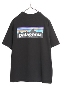 20年製 パタゴニア ポケット付き 両面 プリント 半袖 Tシャツ メンズ M / Patagonia アウトドア ポケT P6 ボックスロゴ バックプリント 黒