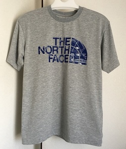 美品 THE NORTH FACE グレー Tシャツ ブルーロゴ L ザノースフェイス