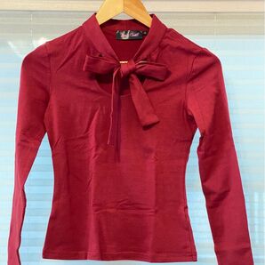 Pinup Closet ピンナップクローゼット リボンネック エリーゼトップス/ボルドー S