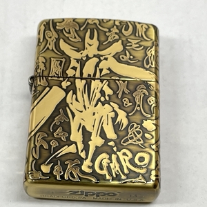 01wy0304★1円~ ZIPPO ジッポー 牙狼 GARO MAKAI SENKI ガロ ライター 箱無し 魔戒閃騎 ゴールド メンズ USA製 中古品