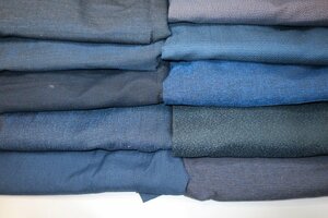 壱土3085 ウールの男の着物１０着セットК紺・藍瑠璃・亀甲・珍色など サイズいろいろです