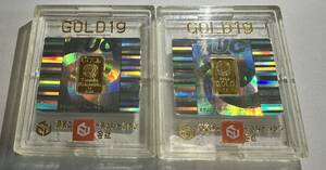 1 jpy start! original gold 1g in goto total 2g rice field middle precious metal case attaching 2 piece set K24 unopened goods 