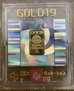 1 jpy start! original gold 1g in goto total 1g rice field middle precious metal Mitsubishi material virtue power case attaching K24 9999 1g