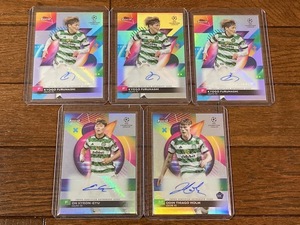 2023-24 Topps Finest UEFA Club Competitions Autographs Celtic 直筆サインカード ５枚セット 古橋など