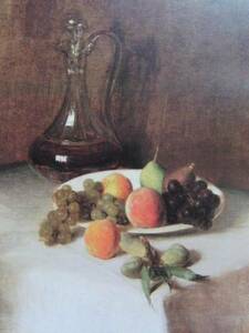 Art hand Auction Henri Fantin-Latour, VINEYARD AND FRUITS ASSEMBLY ON ONE NAPPA BLANC, Overseas edition, extremely rare, raisonné, Brand new with high-quality frame, Shipping included, Painting, Oil painting, Still life