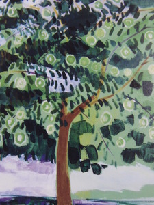 岡野博、【青いリンゴの木】、希少な画集より、状態良好、新品高級額装付、送料無料、洋画 油彩 日本の画家、arte