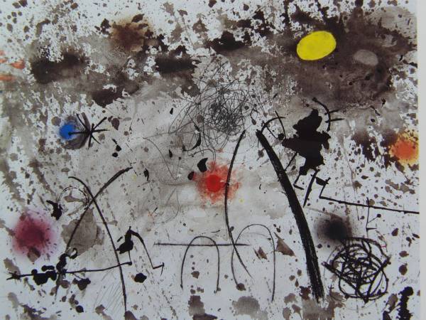 Joan Miro, Untitled, Rare art book, New frame included, In good condition, iafa, Painting, Oil painting, Abstract painting