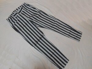 *GU* cotton skinny pants (M)* stripe *
