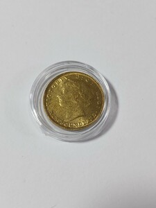 （極小）イギリス ヴィクトリア女王 1865年 ヴィクトリア朝 ニューファンドランド島 コイン 金貨？ 直径:約18mm 重量:約3.0g 厚さ:約1mm