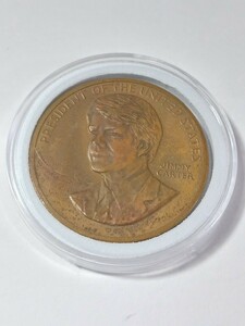 アメリカ合衆国第39代大統領（1977.1.20-1981.1.20.）ジミーカーター 記念硬貨 記念メダル 直径:約33mm 重量:約20.5g 厚さ:約2.5mm