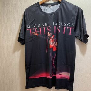 新品★マイケルジャクソン★This is It★Tシャツ★ユニセックス★Mブラック プリントTシャツ 