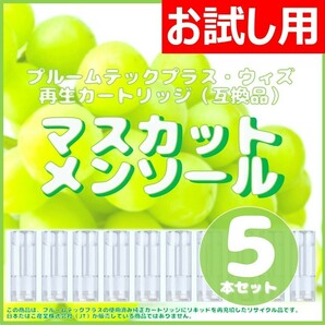 【互換品】プルームテックプラス・ウィズ カートリッジ 5本 マスカットメンソール ①