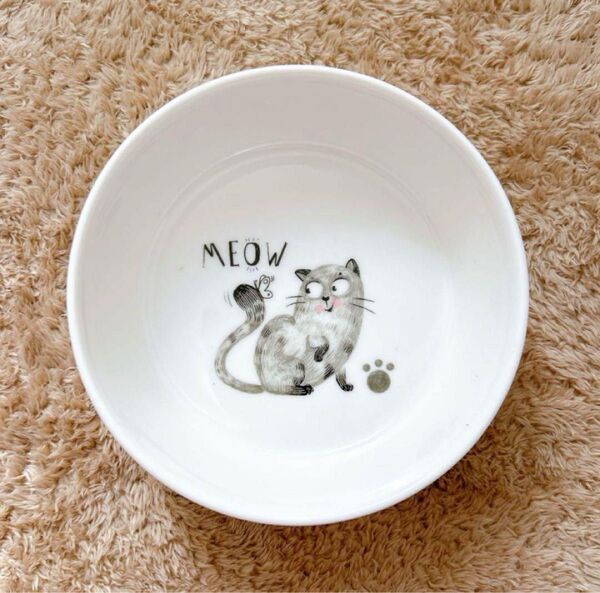 Alien Pet ペットボウル 猫 食器 フードボウル 陶器 お水やミルクなどに!脚無しタイプ ニャ