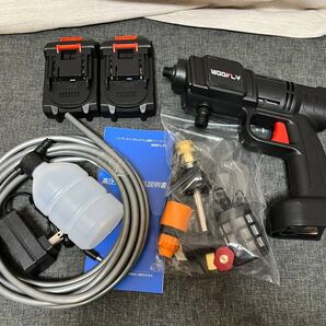 【早い者勝ち】高圧洗浄機 コードレス 5m吸水ホース バッテリー2個