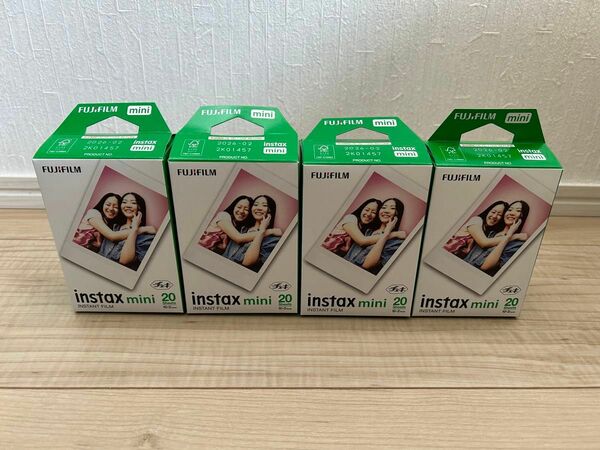 【新品未使用・匿名配送】チェキ フィルム instax mini 20シート×4箱 80枚 富士フイルム インスタックスミニ