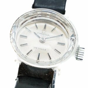 1円 稼働 OMEGA De Ville オメガ デビル カットガラス Automatic AT 自動巻き シルバー 銀文字盤 腕時計 レディース 0423620240604