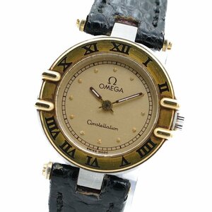 1円 稼働 美品 OMEGA Constellation オメガ コンステレーション QZ クオーツ 金文字盤 SS/YG 18金 18KT 腕時計 レディース 0428020240604