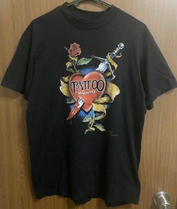 レア 90s 3D EMBLEM TATOO MAGAZINE ビンテージ Tシャツ L USA製 古着 vintage easyriders アート / harley-davidson